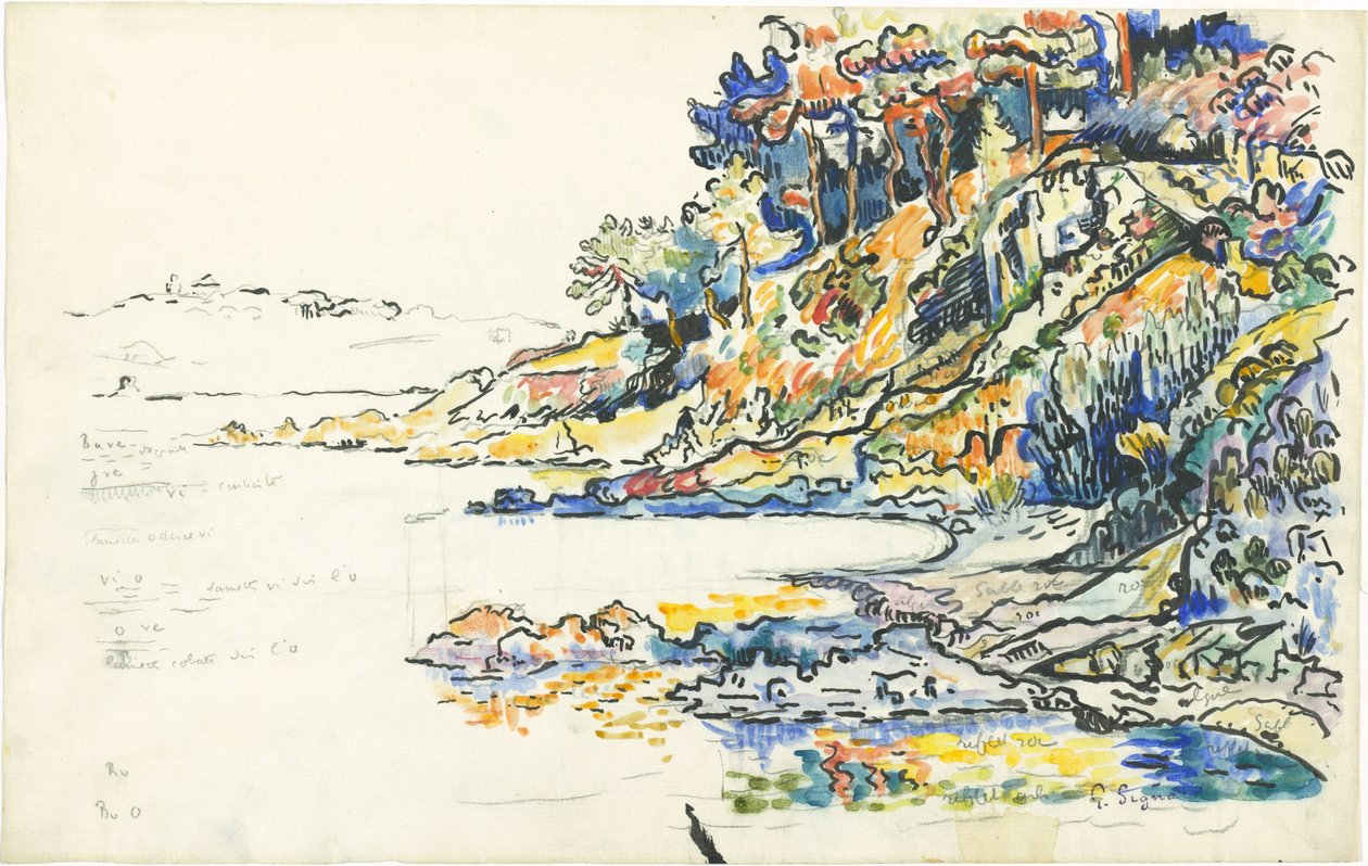 Calanque i Saint-Tropez af Paul Signac