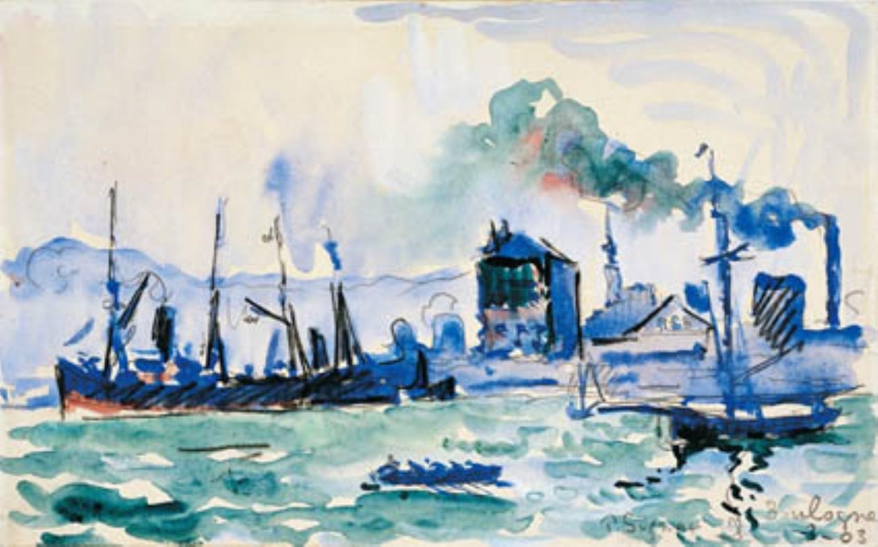 Udsigt over havnen i Boulogne-sur-Mer af Paul Signac