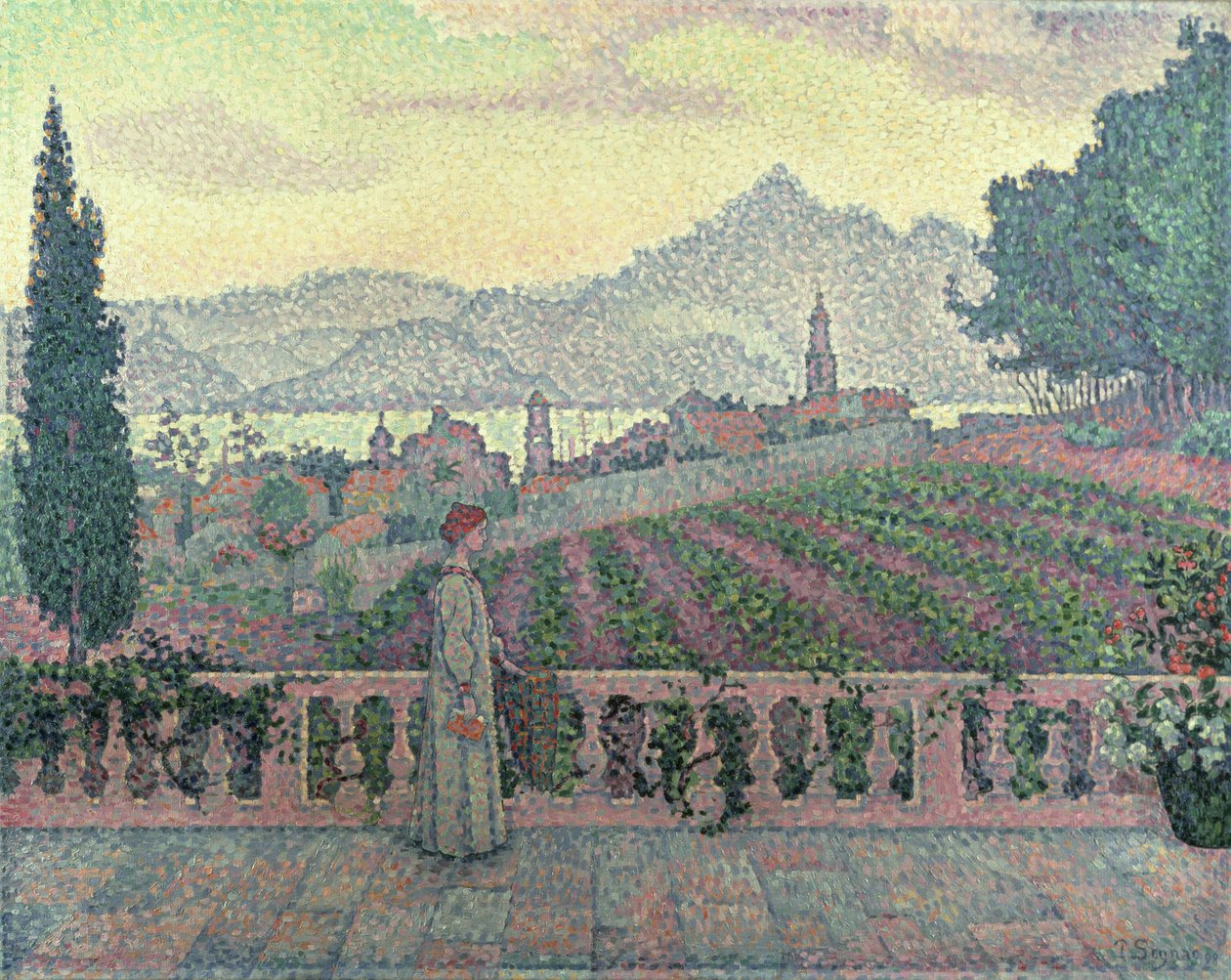 Kvinde på terrassen, 1898 af Paul Signac