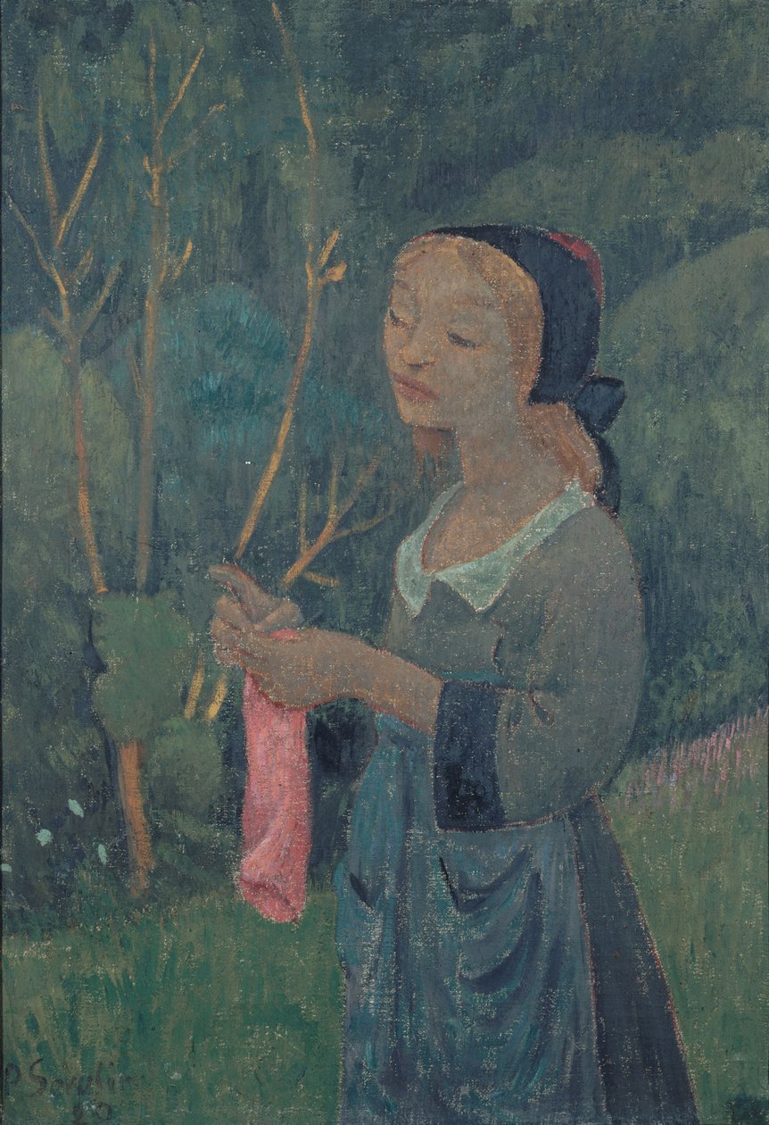 Pige med en lyserød strømpe af Paul Sérusier