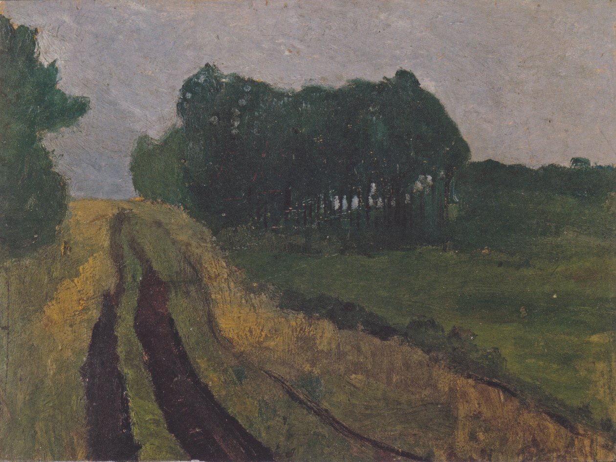 Aftenlandskab med fyrretræer af Paula Modersohn Becker