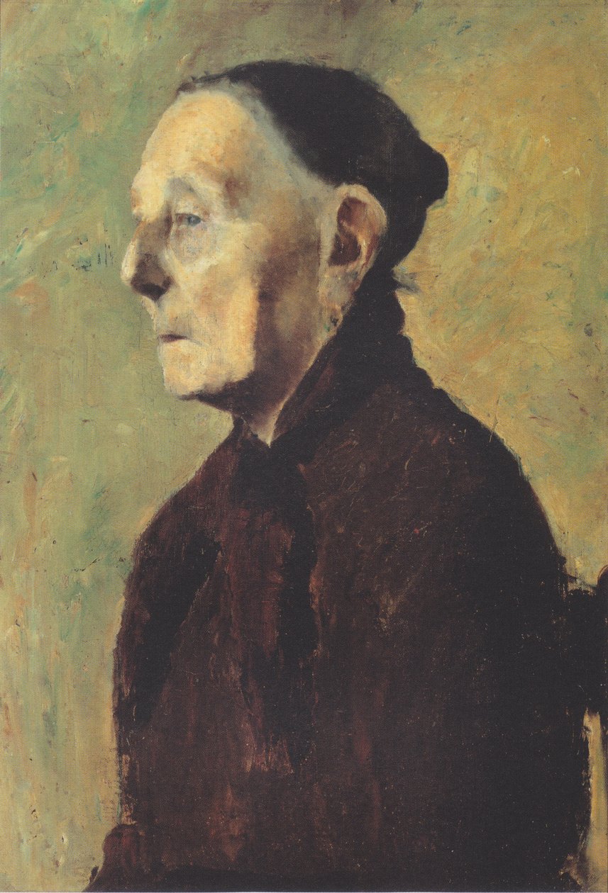 Halvlangt portræt af en gammel kvinde i profil af Paula Modersohn Becker