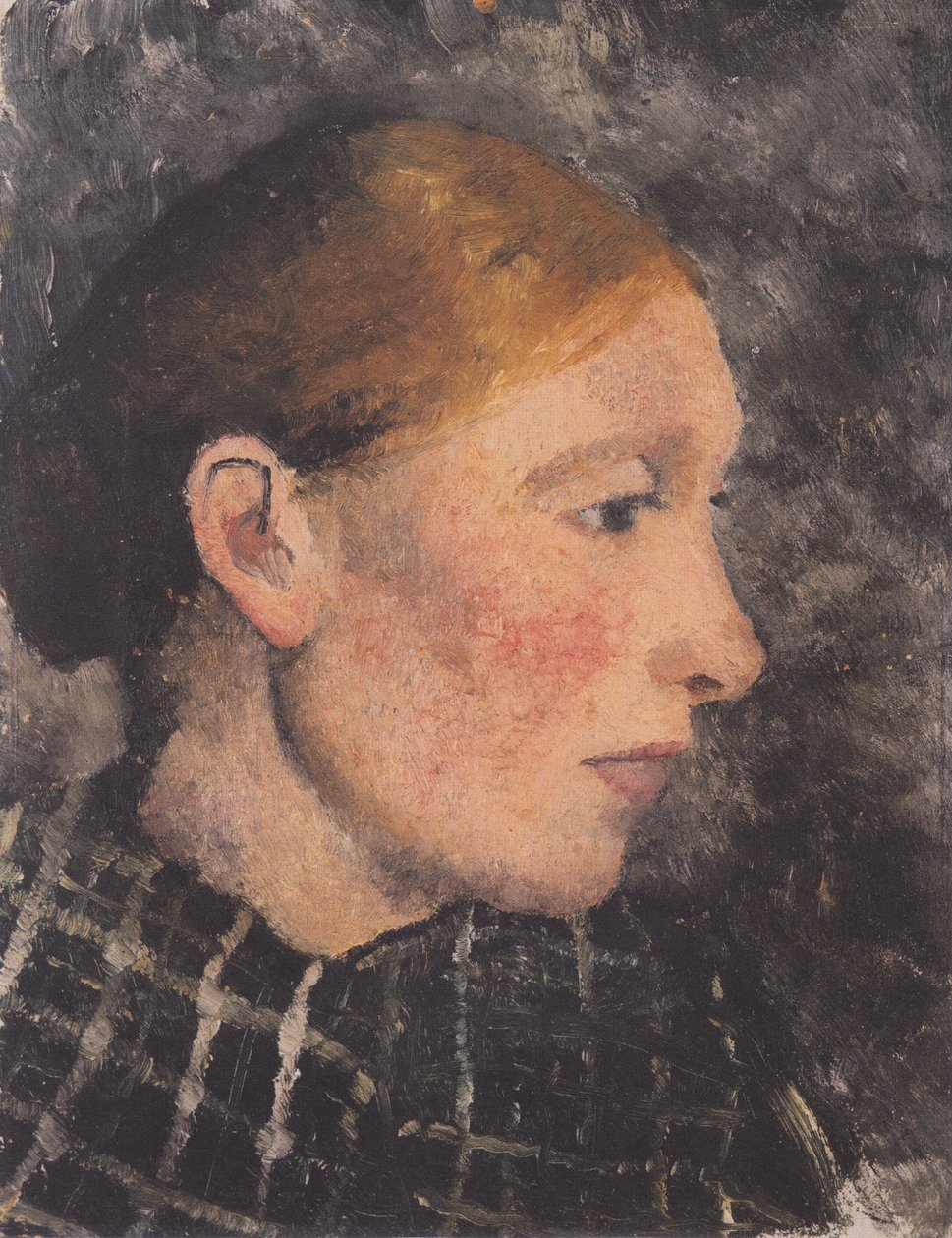 Leder af en bondekvinde i profil til højre af Paula Modersohn Becker