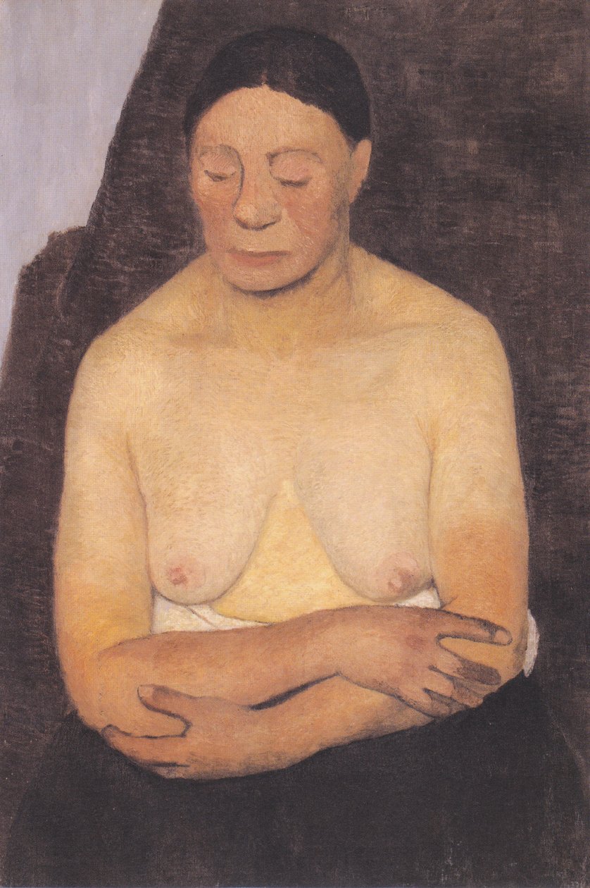 Kvinde semi-nøgen af Paula Modersohn Becker