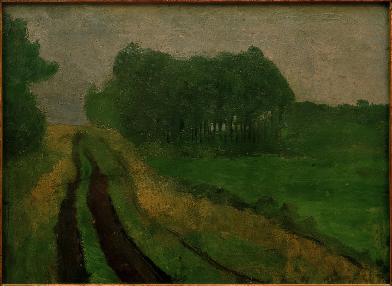 Aftenlandskab med fyrretræer af Paula Modersohn Becker