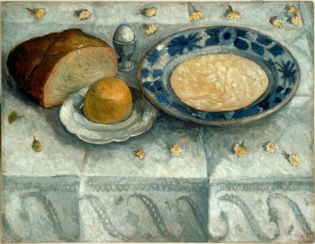 Stilleben med mælkemæthed af Paula Modersohn Becker