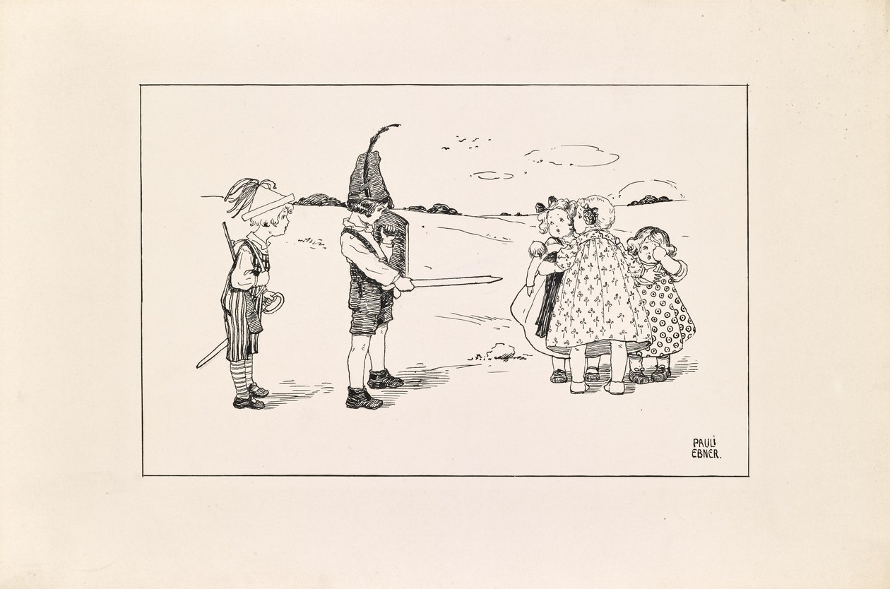 Børn, soldater, der leger af Pauline Ebner