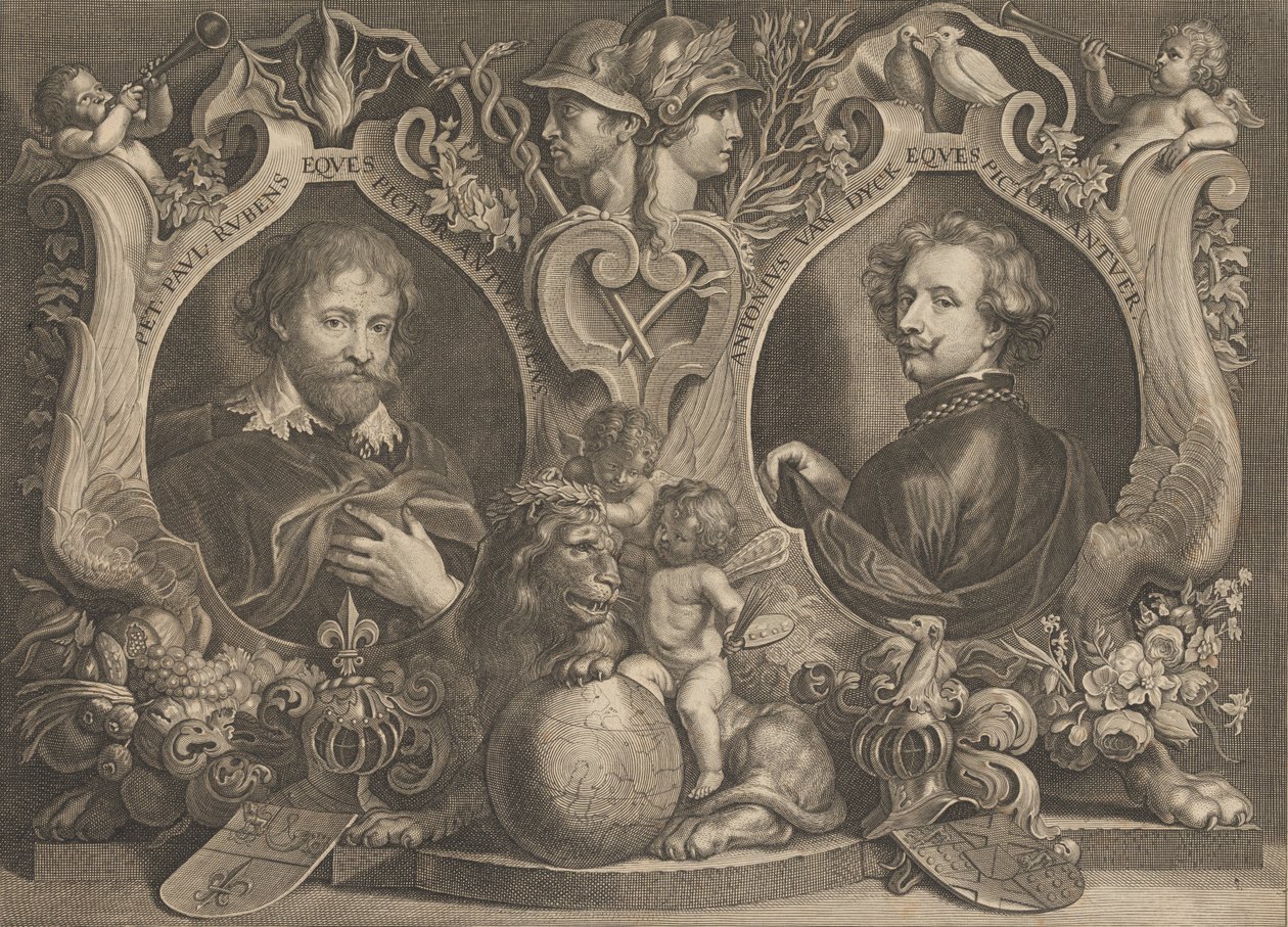 Antonius Van Dyck Knight og Peter Paul Rubens af Paulus Pontius
