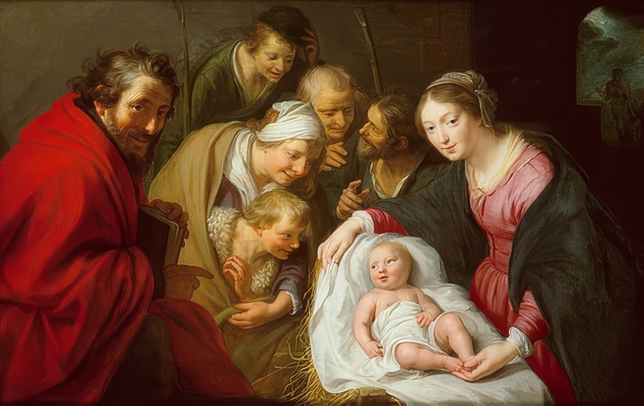 Tilbedelse af hyrderne. 1630 af Paulus Moreelse