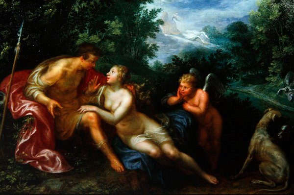 Venus og Adonis af Paulus Moreelse