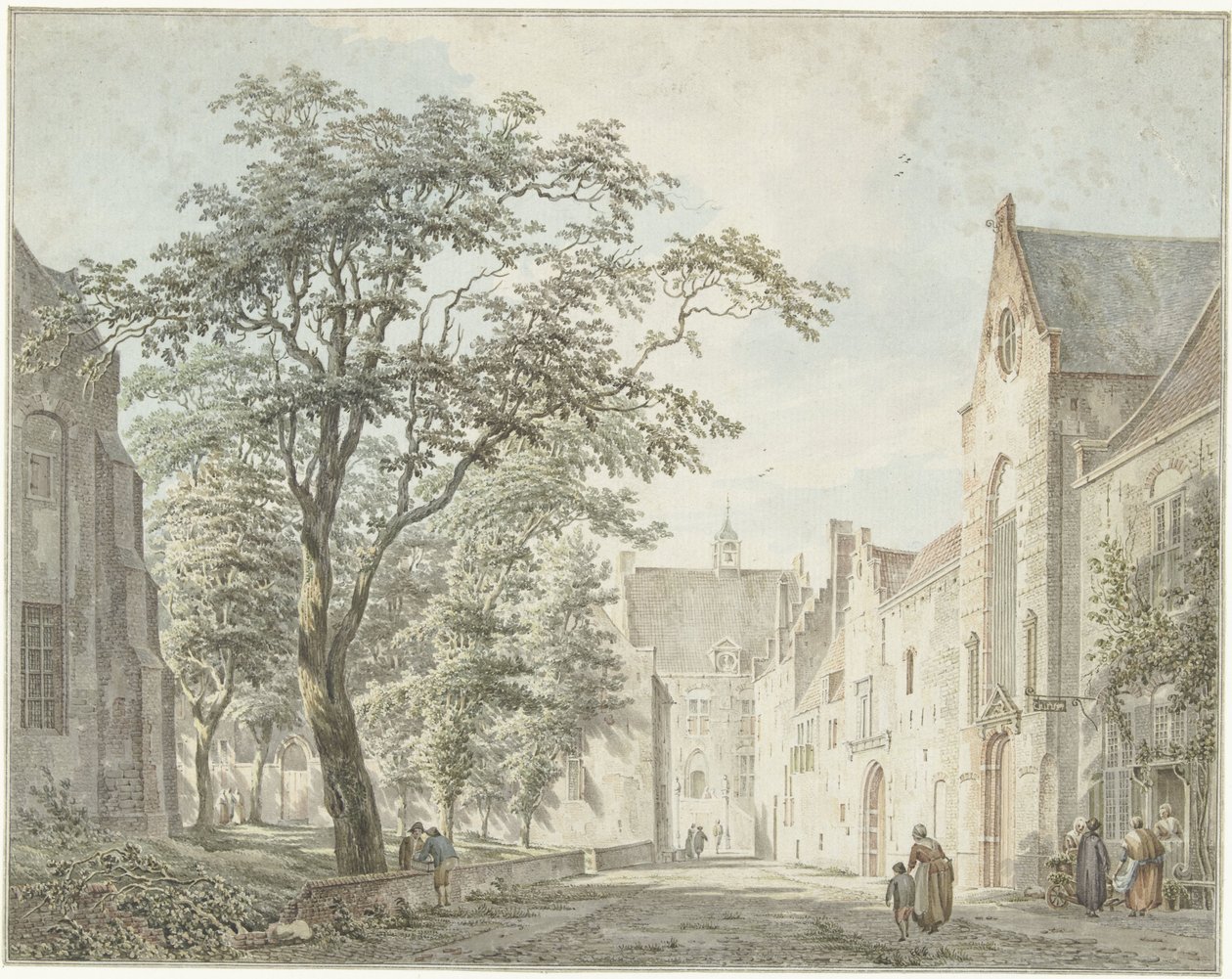 Udsigt i byen Montfoort af Paulus van Liender