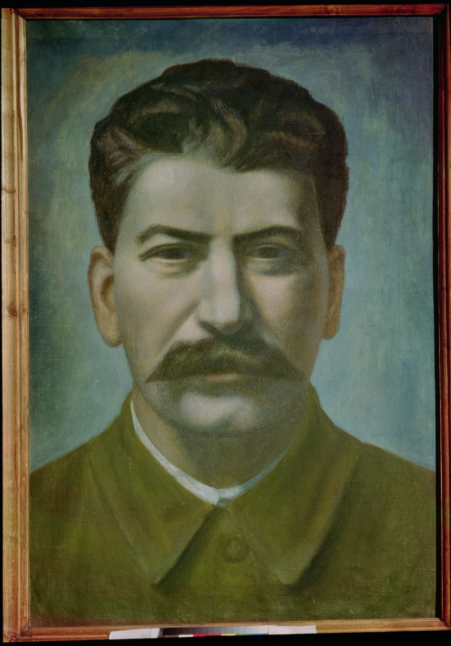 Portræt af Joseph Stalin (Iosif Vissarionovich Dzhugashvili) (1879-1953) 1936 af Pawel Nikolajewitsch Filonow
