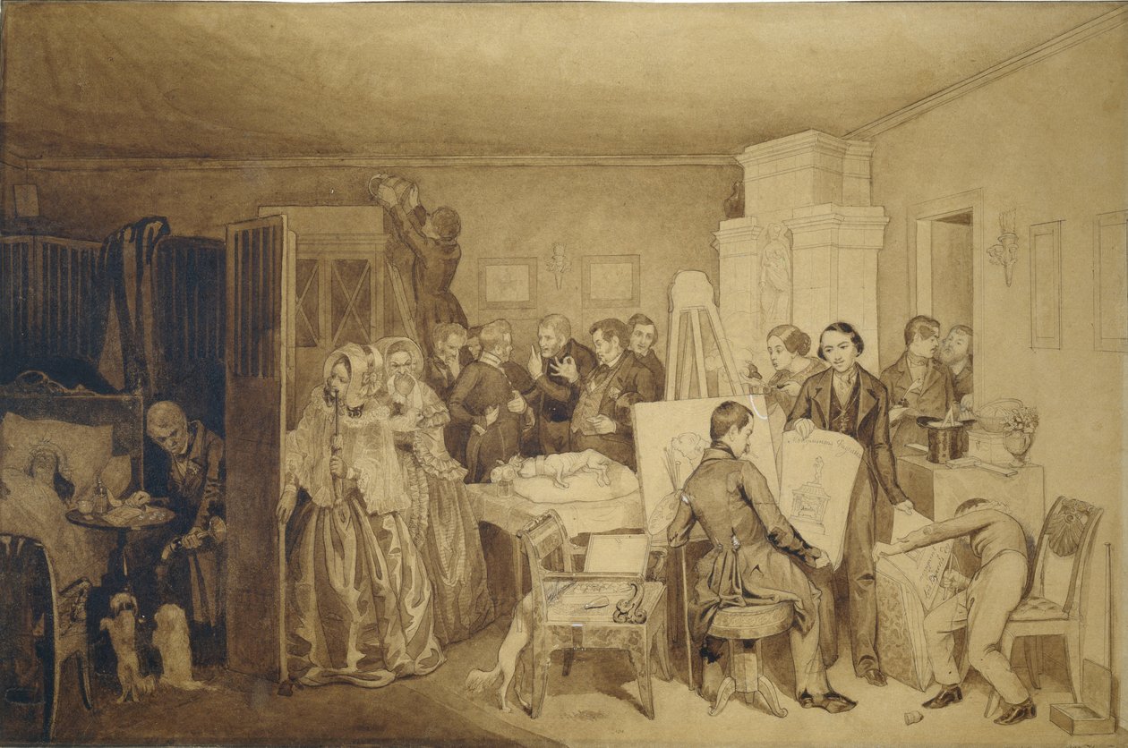 Konsekvenserne af Fidelkas død, 1844 af Pavel Andreevich Fedotov