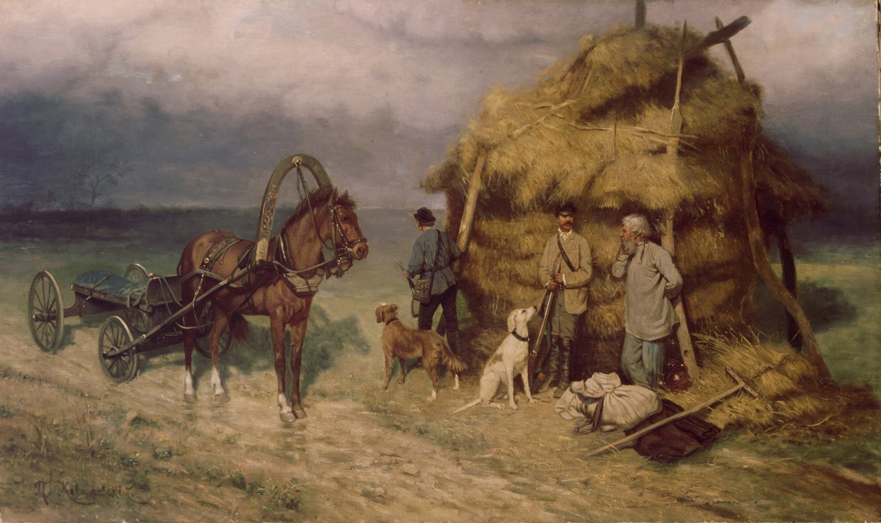 Jægere fanget i en storm af Pavel Osipovich Kovalevsky