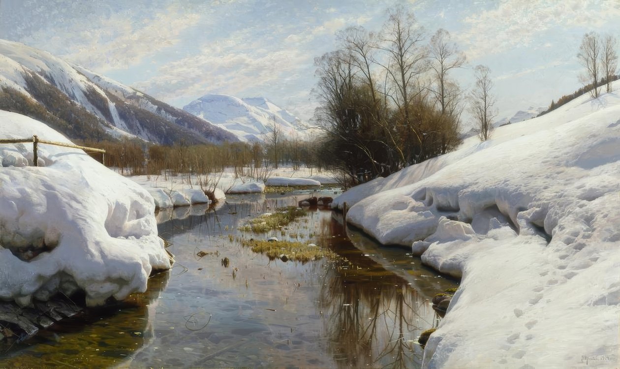 Vintersol i Engadinerne af Peder Monsted