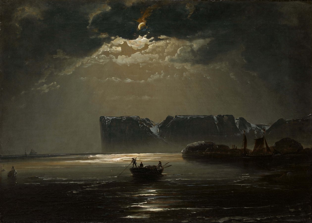 Nordkap ved måneskin, 1848. af Peder Balke