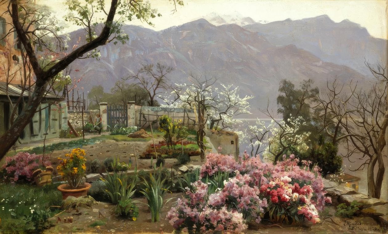 Blomsterhave nær Bellagio af Peder Monsted