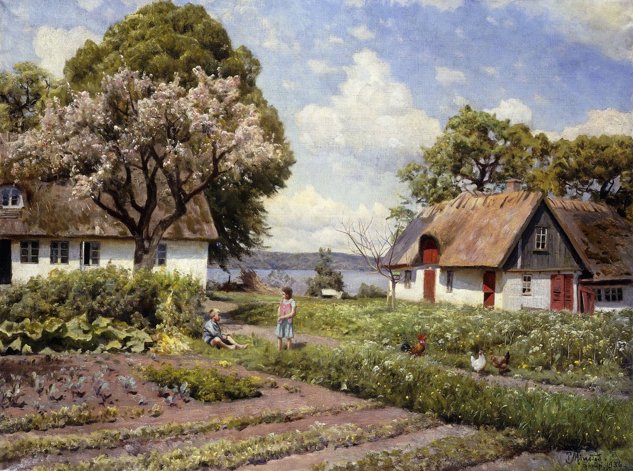 Børn i en gård af Peder Monsted