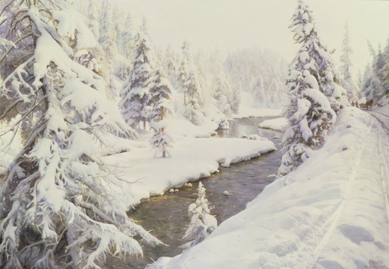 Vinterlandskab, St. Moritz af Peder Monsted
