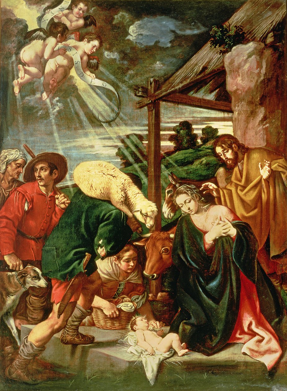 Hyrdernes tilbedelse, 1600-tallet af Pedro Orrente