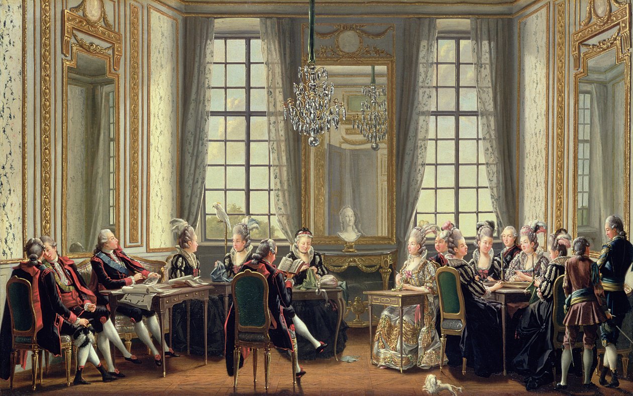 Samtale på Drottningholms Slot, 1779 af Pehr Hilleström