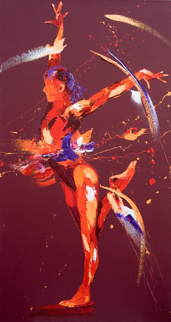 Gymnast Eight, 2011 (olie på lærred) af Penny Warden