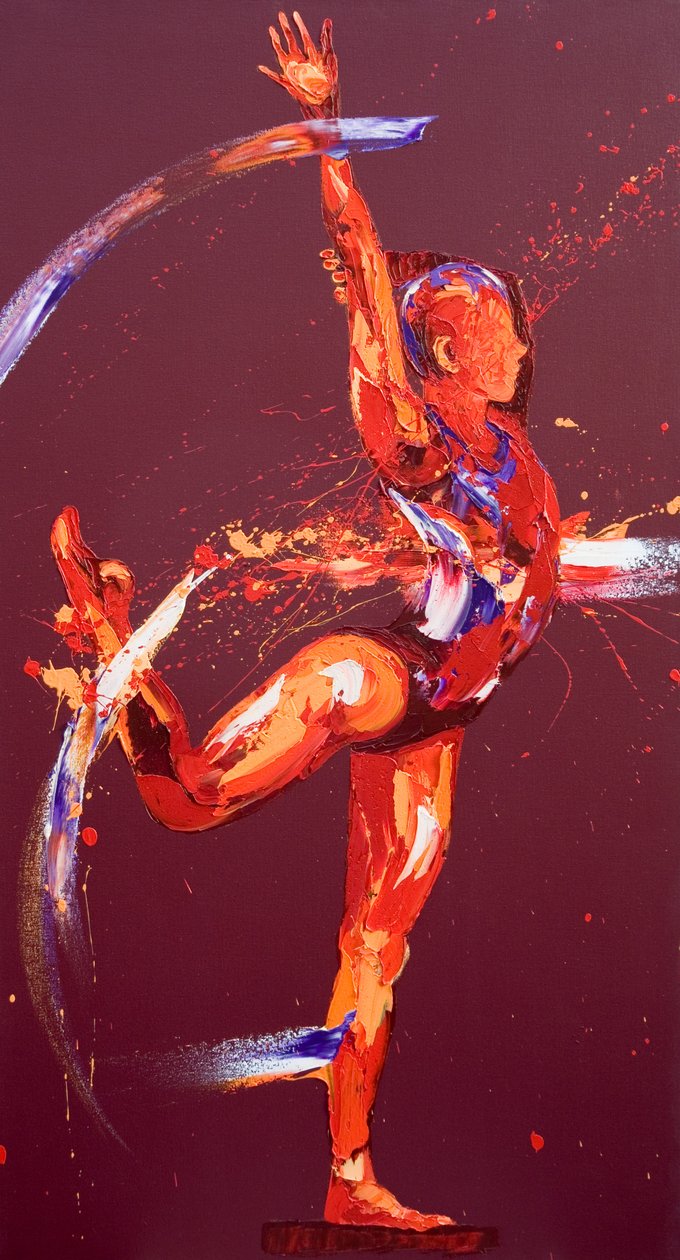 Gymnast Nine, 2011 (olie på lærred) af Penny Warden