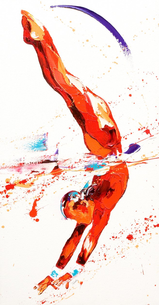 Gymnast Three, 2010 (olie på lærred) af Penny Warden