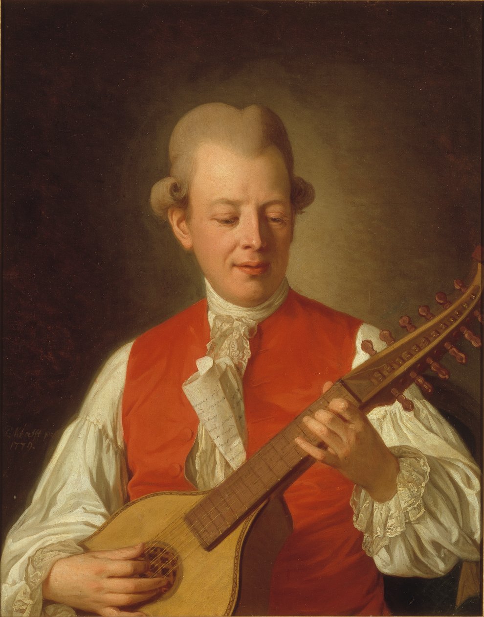 Portræt af digteren Carl Mikael Bellman (1740-95) 1779 af Per Krafft