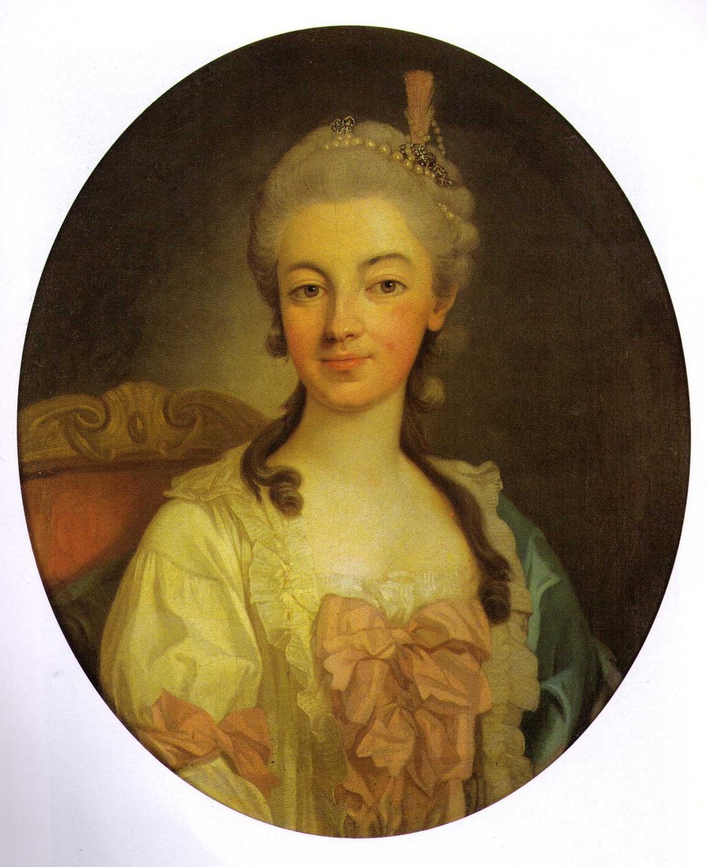 Portræt af Teresa Kinsky von Weichnitz og Tettau (1740–1806), kone til Andrzej Poniatowski af Per Krafft