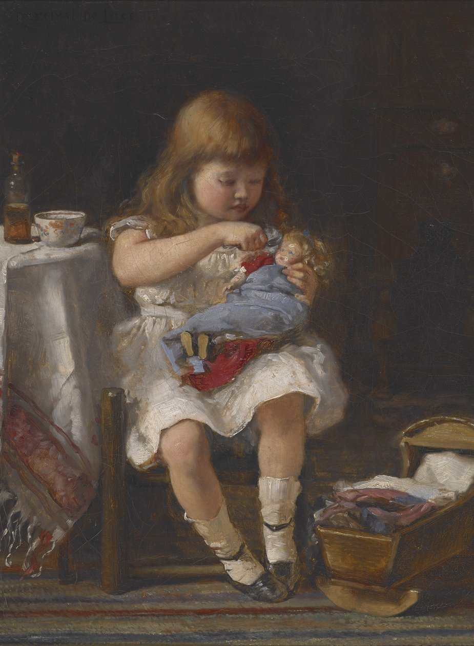 An Anxious Mother (olie på lærred) af Percival de Luce