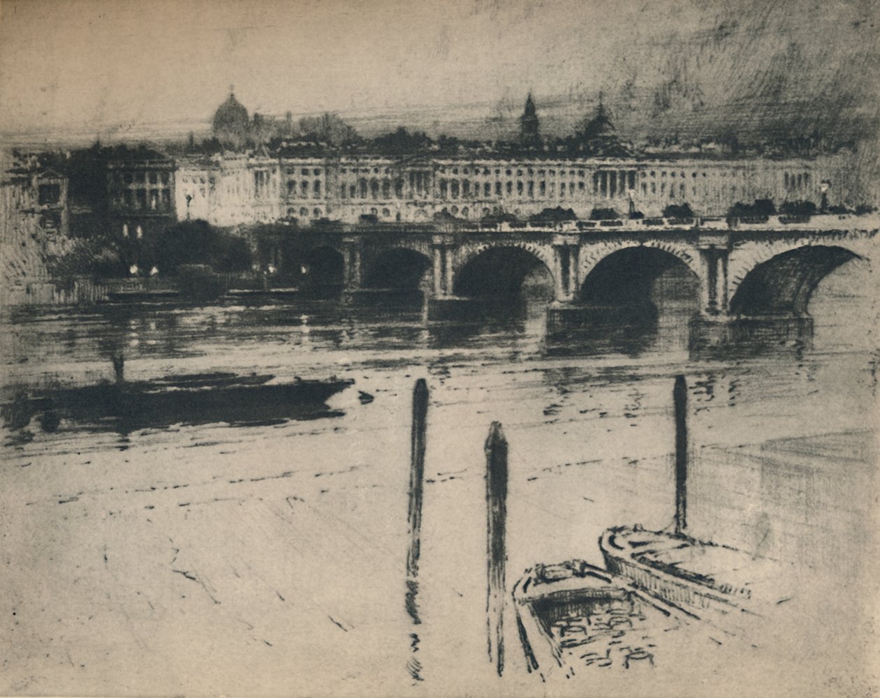 Waterloo Bridge, 1927. af Percy Robertson