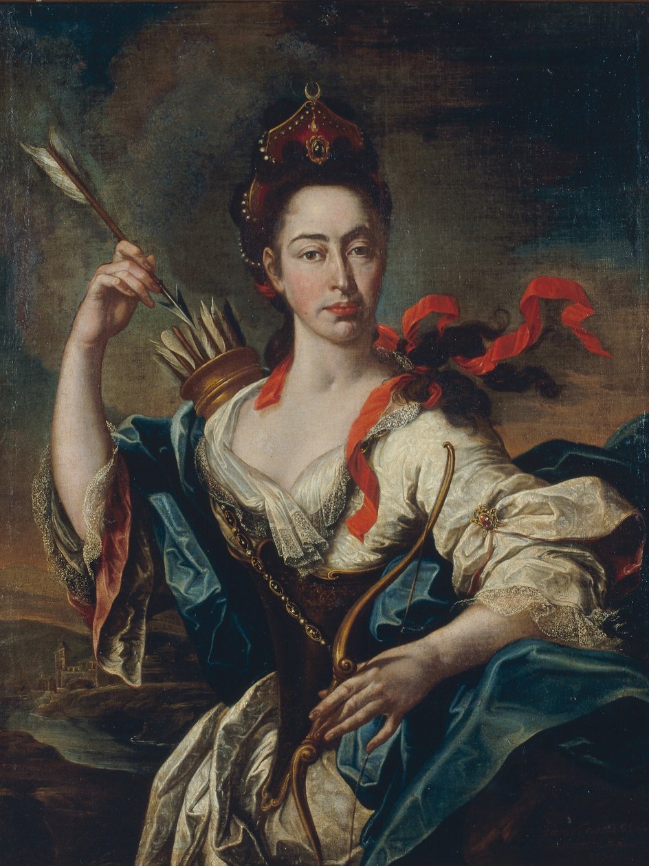 Portræt af en kvinde med attributter af Diana af Pere Crusells