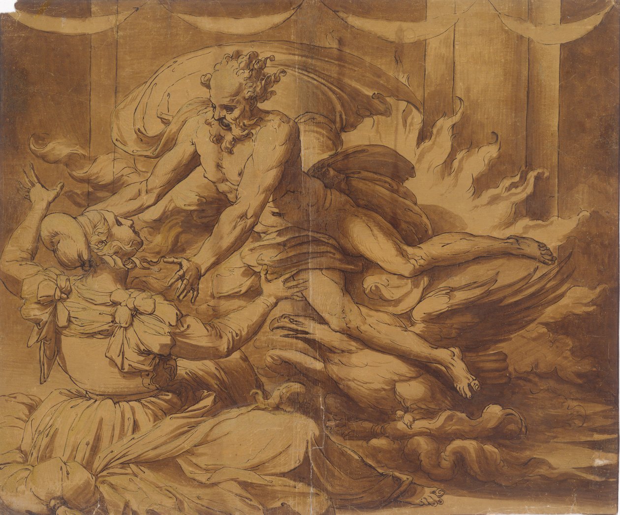 Jupiter viser sig for Semele, 1501-47. af Perino del Vaga