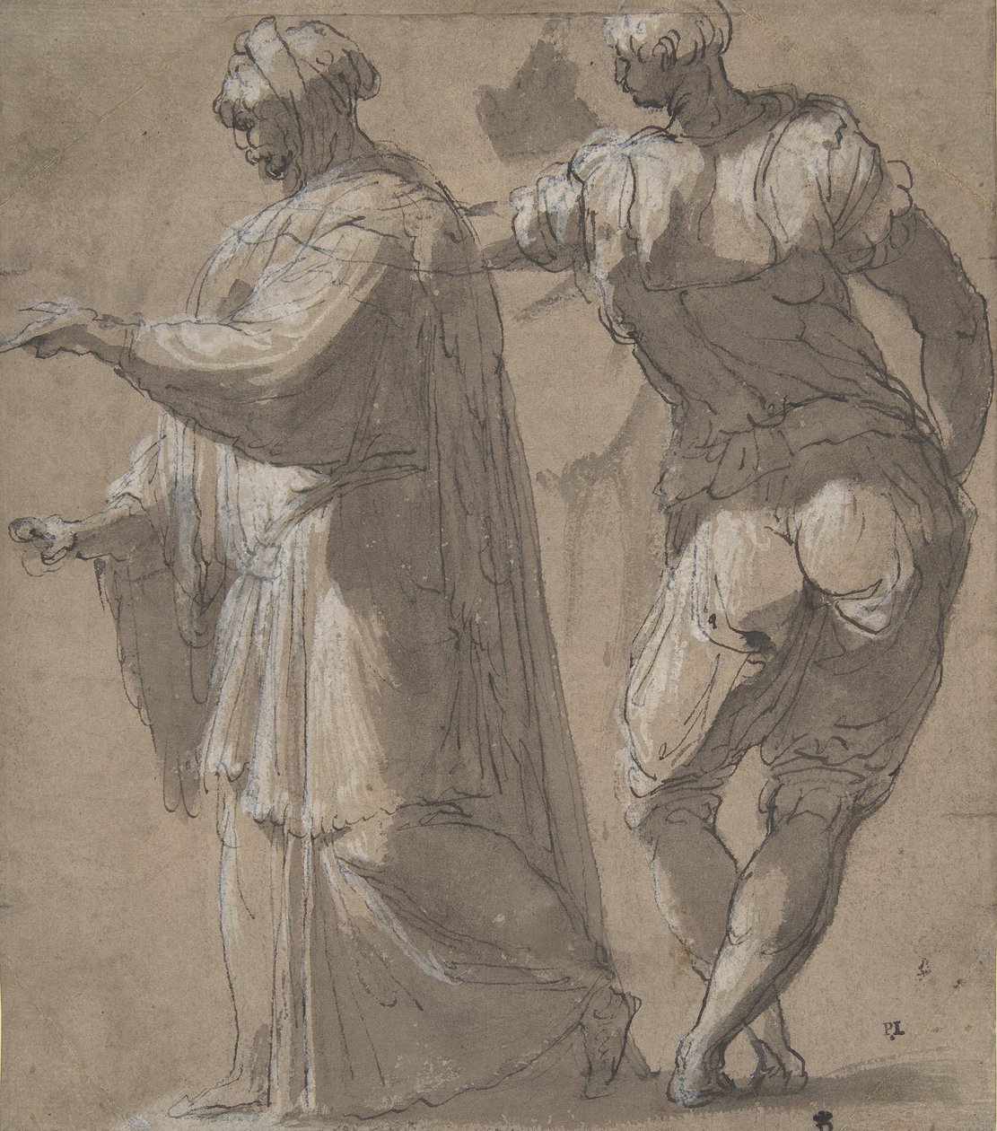 To stående Mandsfigurer, 1501-47. af Perino del Vaga