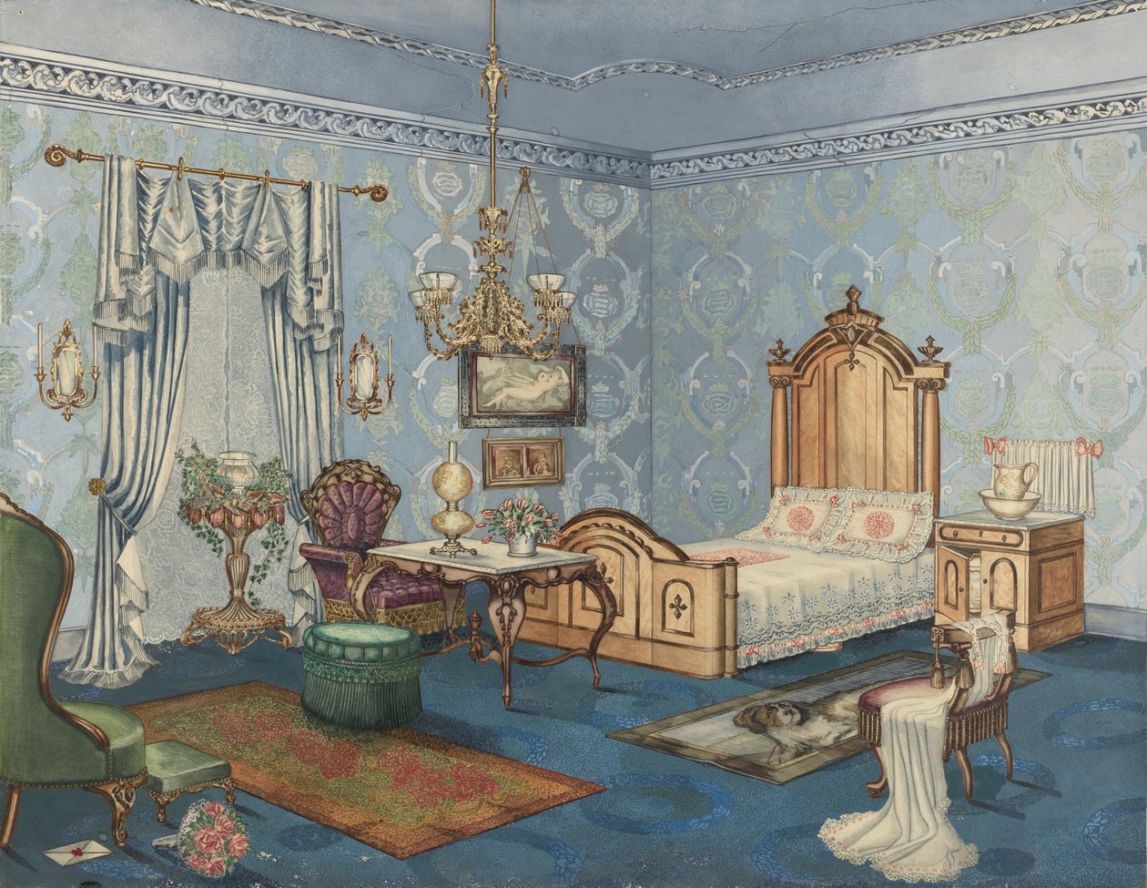 Soveværelse, 1882 af Perkins Harnly