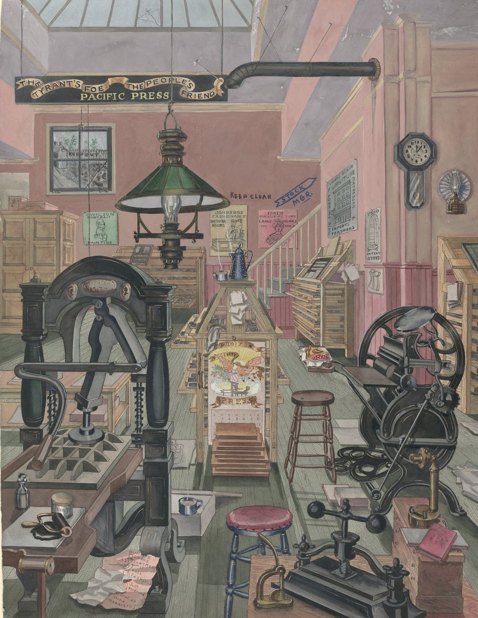 Trykkeri, 1870, 19351942. af Perkins Harnly