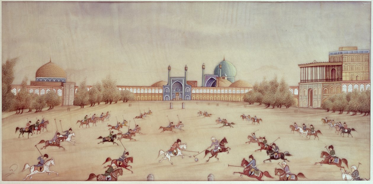 Polo i Isfahan af Persian School