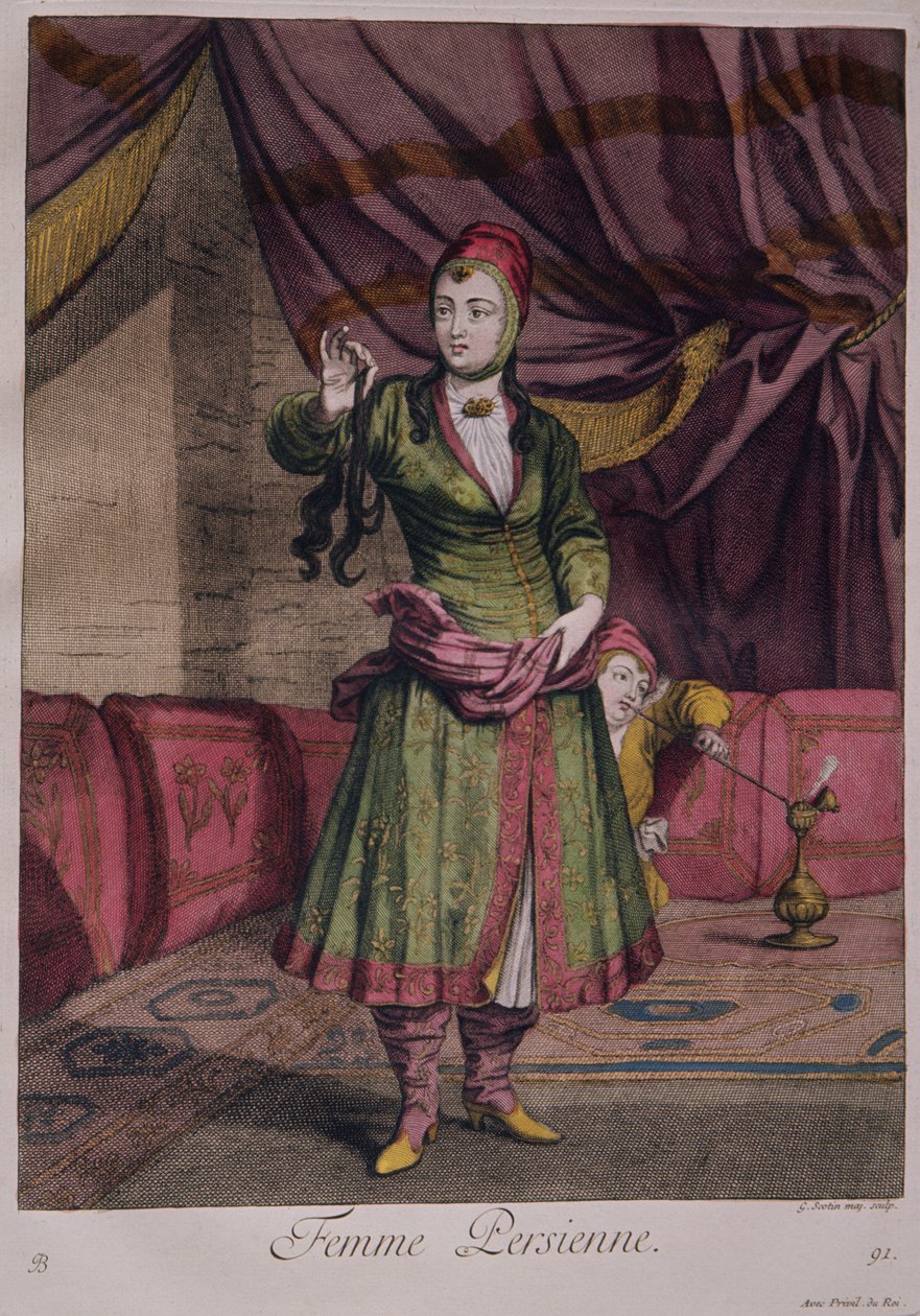 Portræt af en dame fra Designbogen, 1712-13 af Persian School