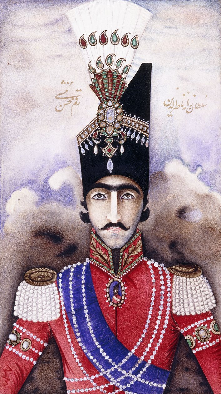 Portræt af Nasir-ud-din Shah Kajar af Persian School