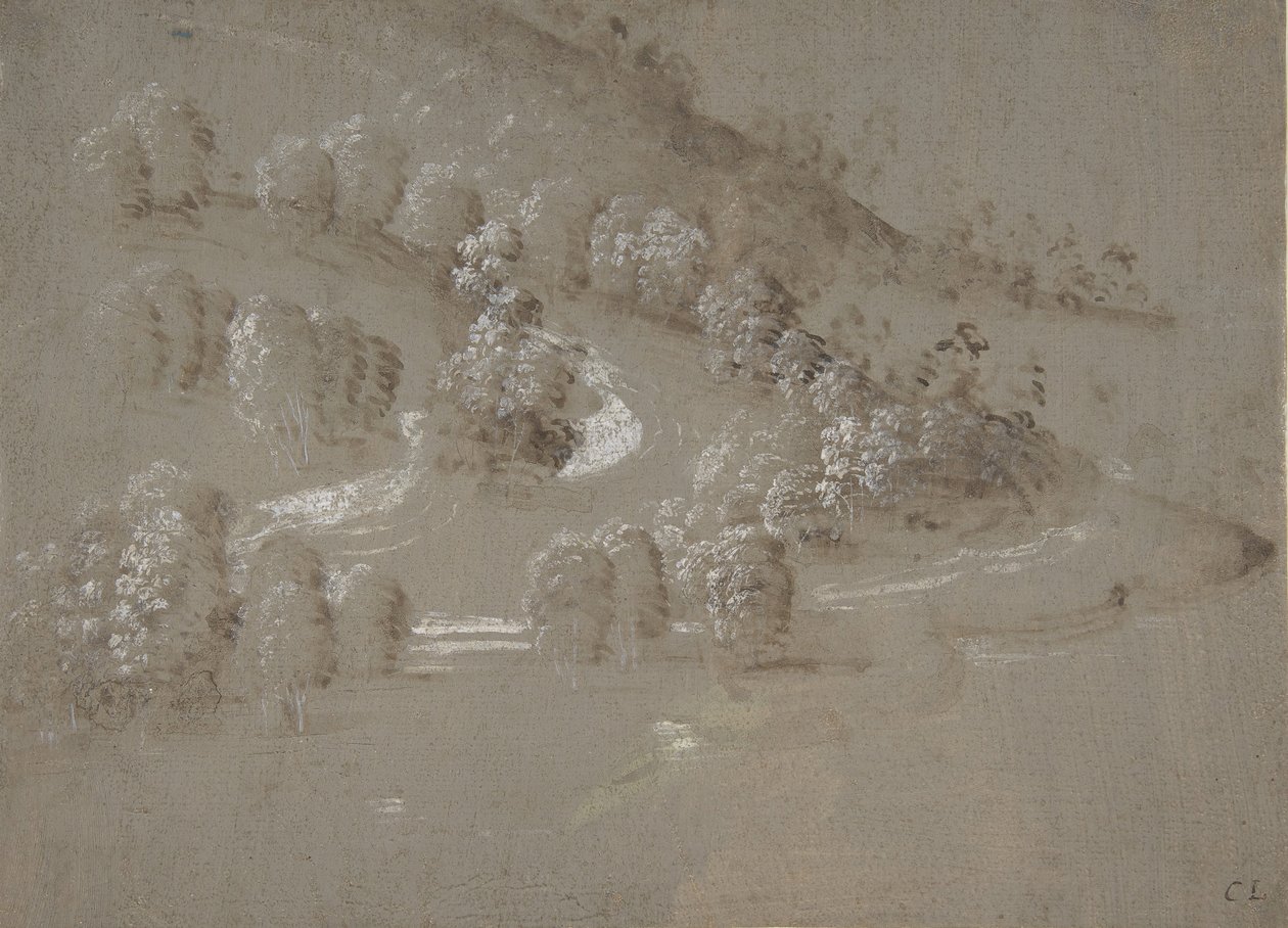 Landskab recto, Landskab verso, 1489-90. af Perugino