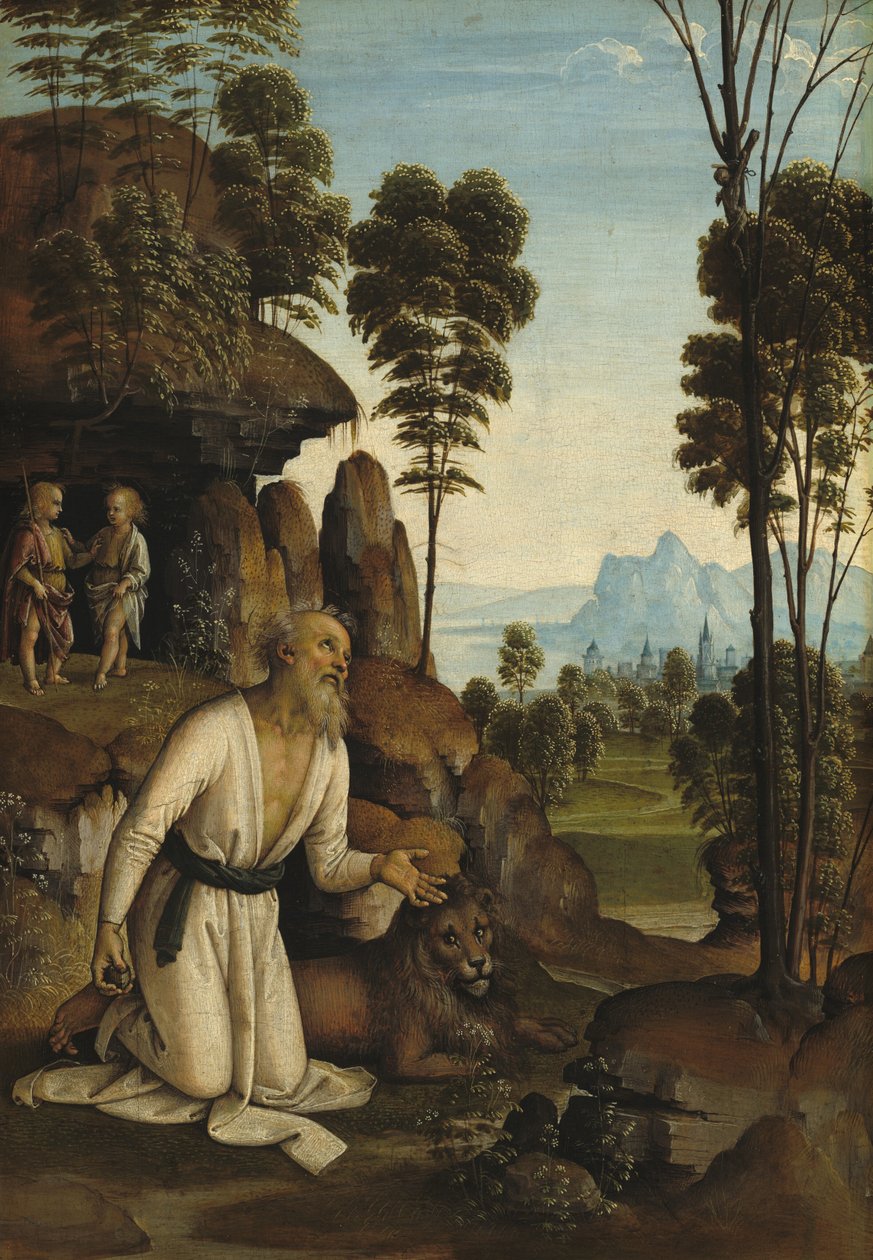 Saint Jerome i ørkenen, ca. 14901500. af Perugino