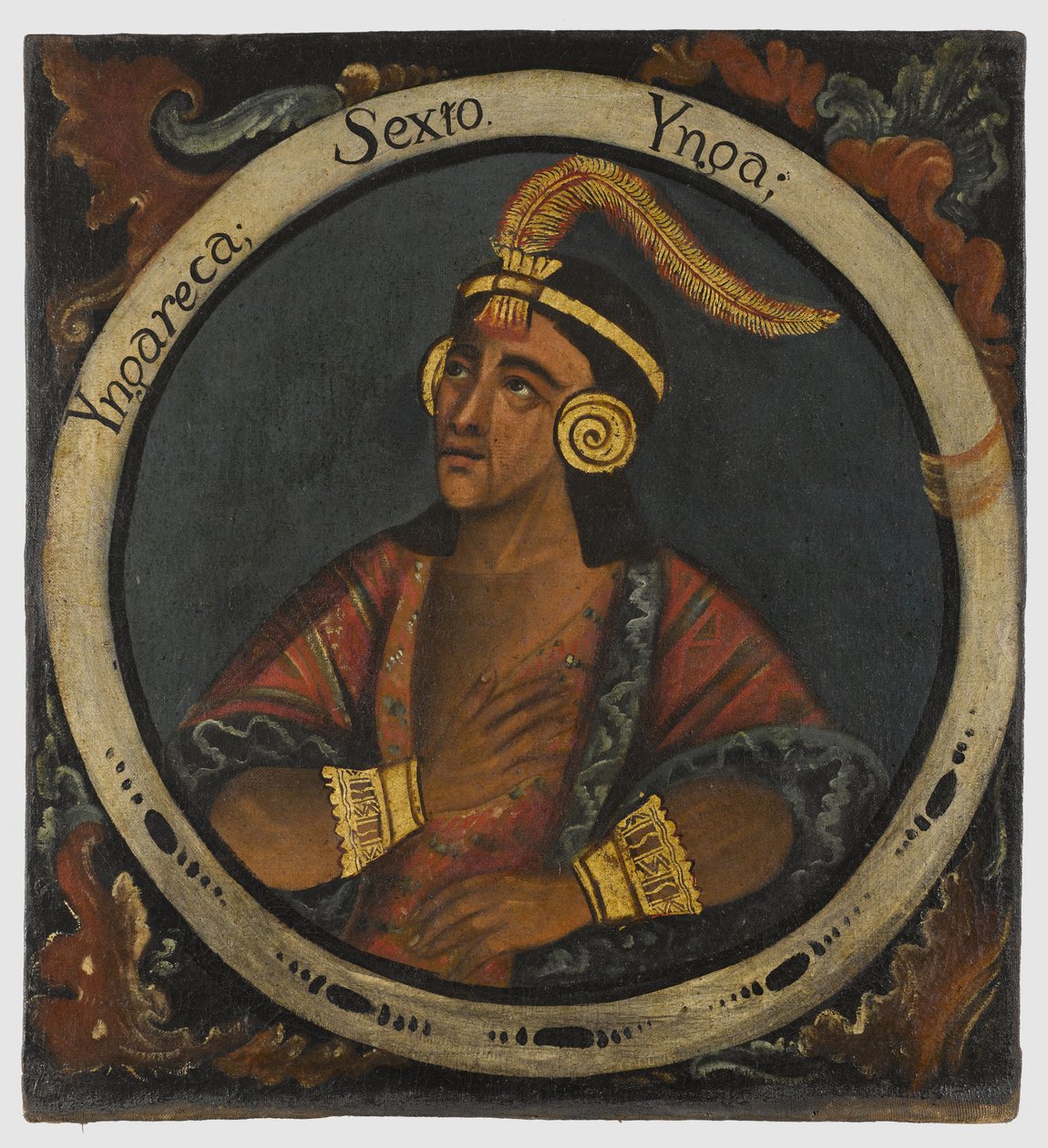 Inca Roca, sjette inkakonge, midten af det 18. århundrede af Peruvian School