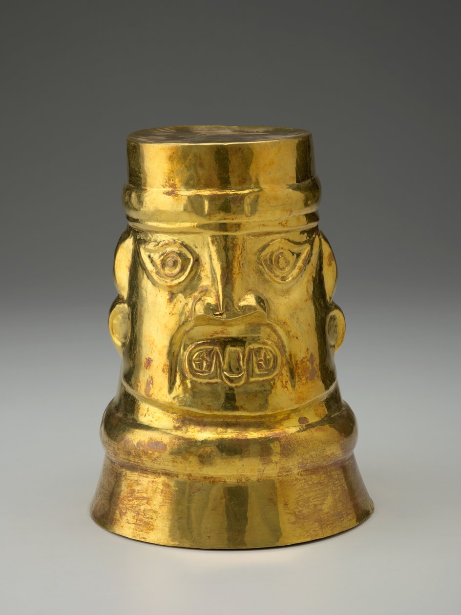 Kero (ceremonielt drikkekar), ca. 1000-1476 (guldlegering) af Peruvian Shool