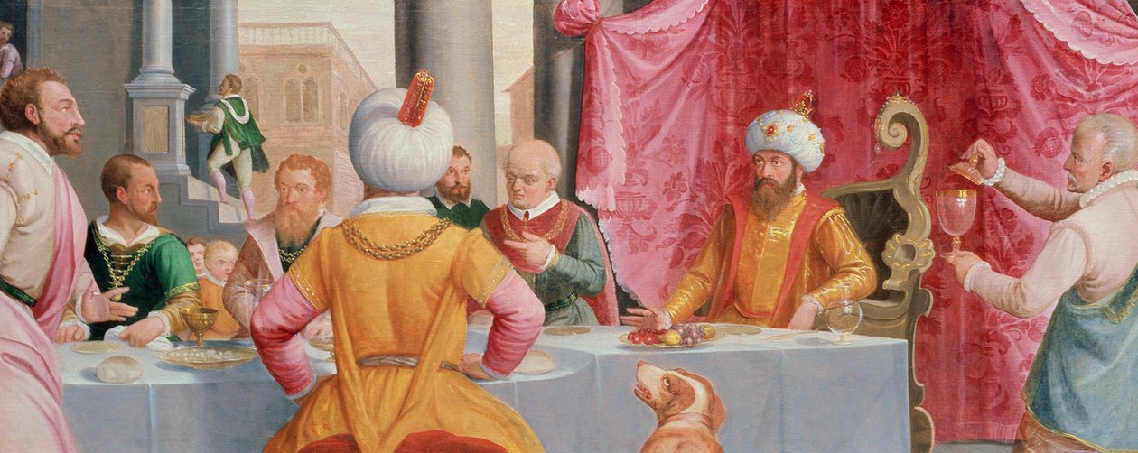 Historien om Esther: Banketscene af Peter 1548 1628 Candid