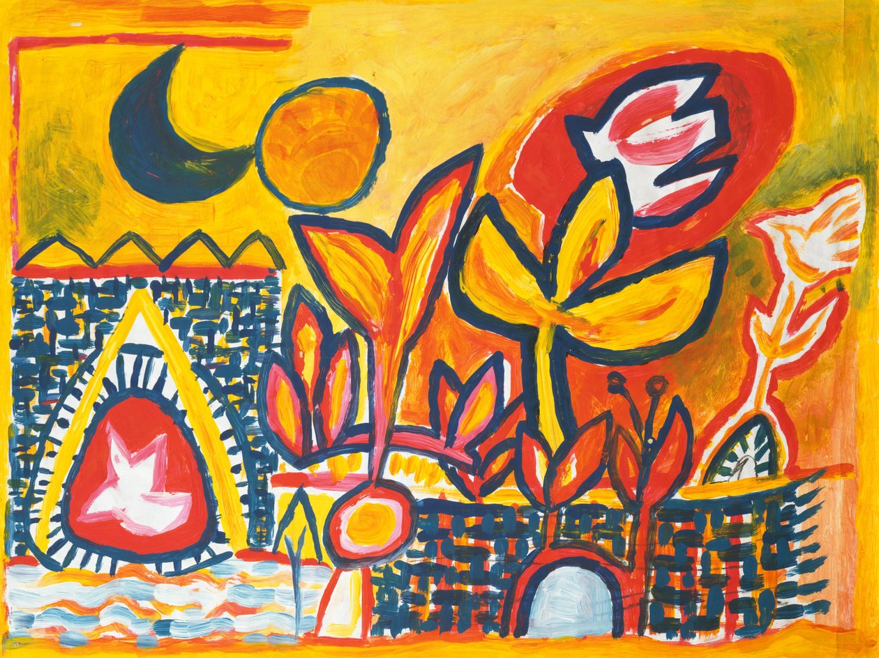Sang til solen og månen, 1990 (gouache) af Peter Davidson
