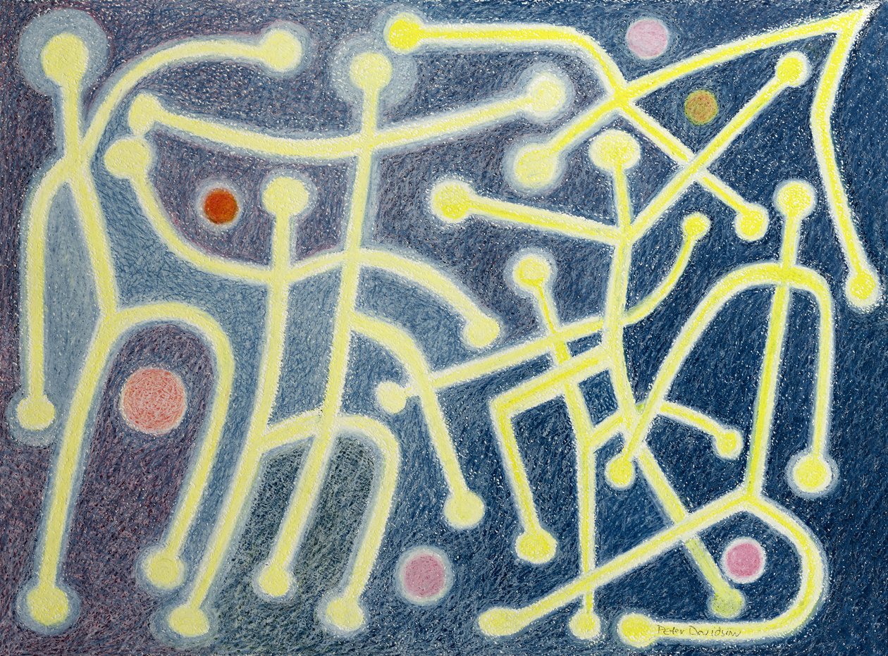 The Dance, 1985 (oliepastel på papir) af Peter Davidson