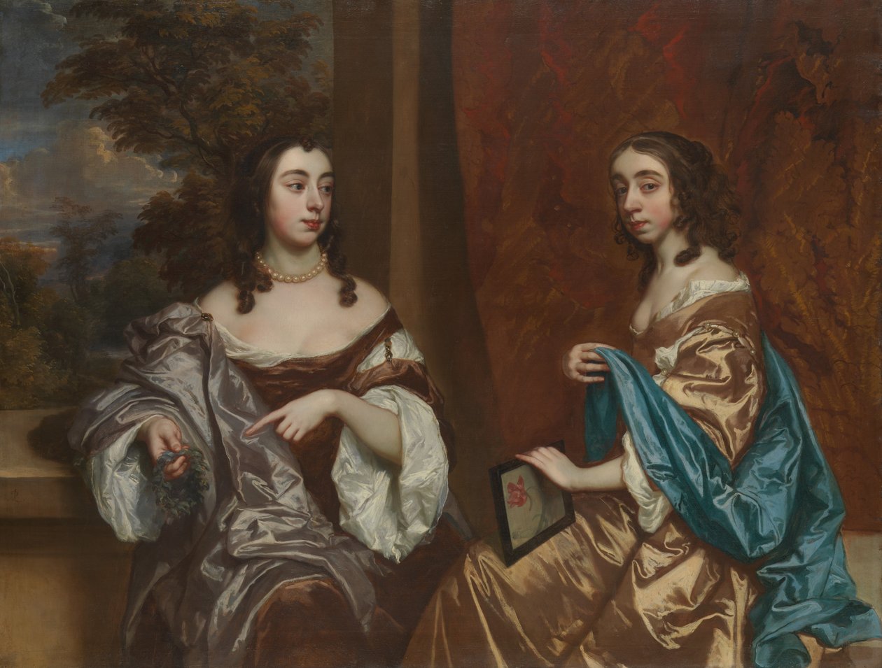 Mary Capel, senere hertuginde af Beaufort, og hendes søster Elizabeth, grevinde af Carnarvon, ca. 1657 af Peter Lely