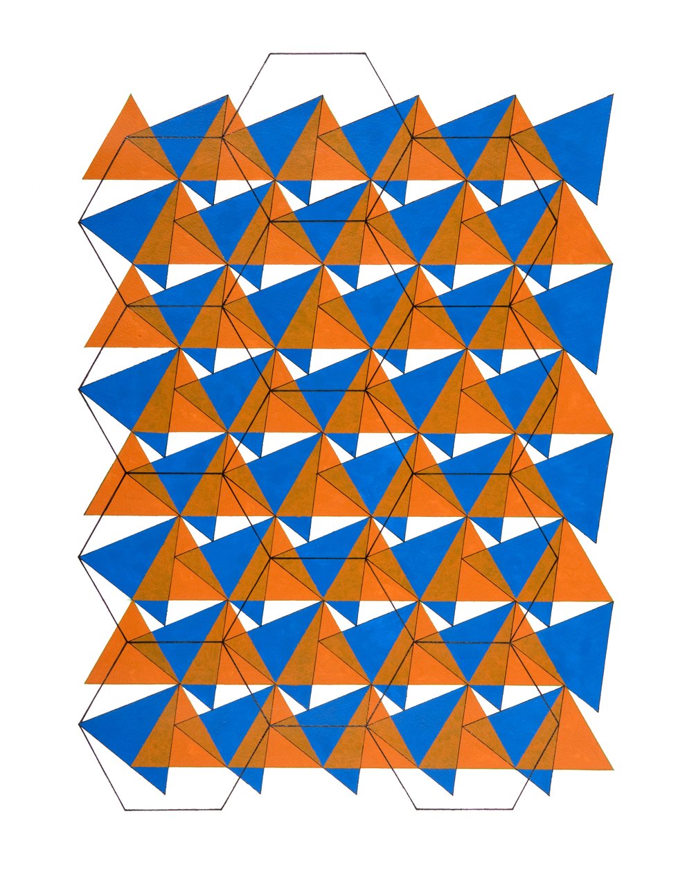 Overlaying Grids, 2007 (akryl på papir) af Peter McClure