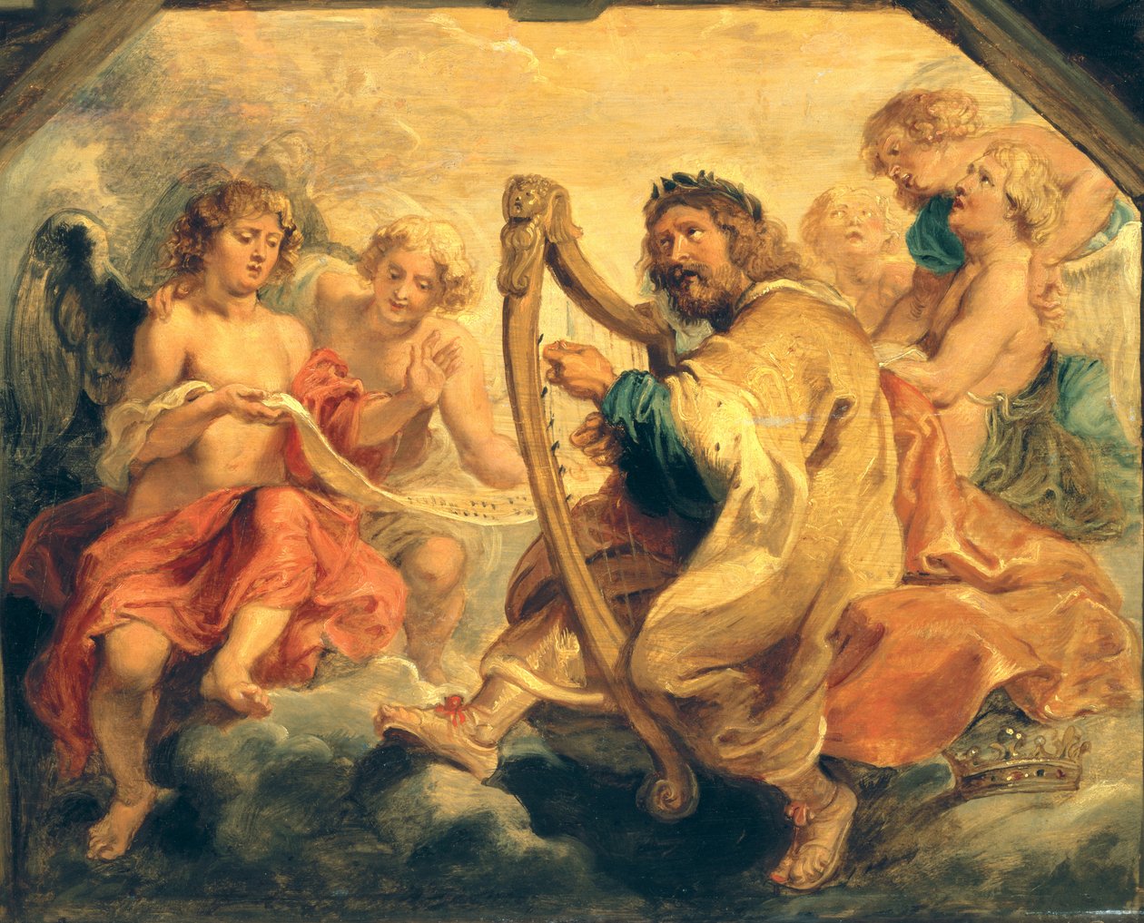 David spiller på sin harpe af Peter Paul Rubens